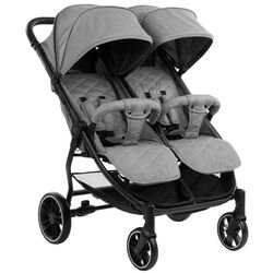 Коляска для двойни KikkaBoo Happy 2 (Light Grey)