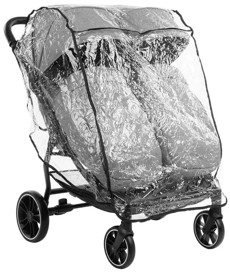 Коляска для двойни KikkaBoo Happy 2 (Light Grey)