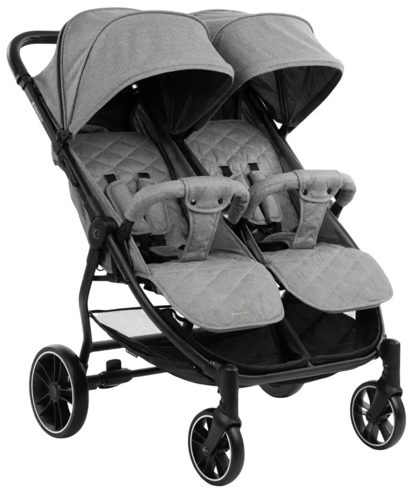 Коляска для двойни KikkaBoo Happy 2 (Light Grey)