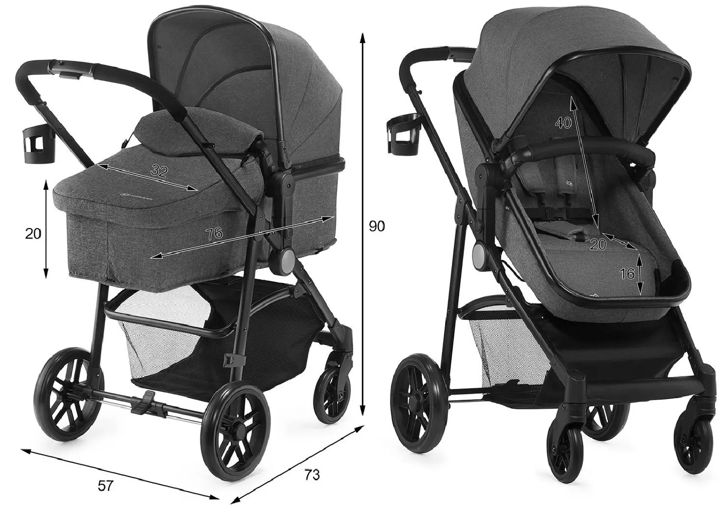 Carucior 3in1 Kinderkraft Juli (Grey) - 9