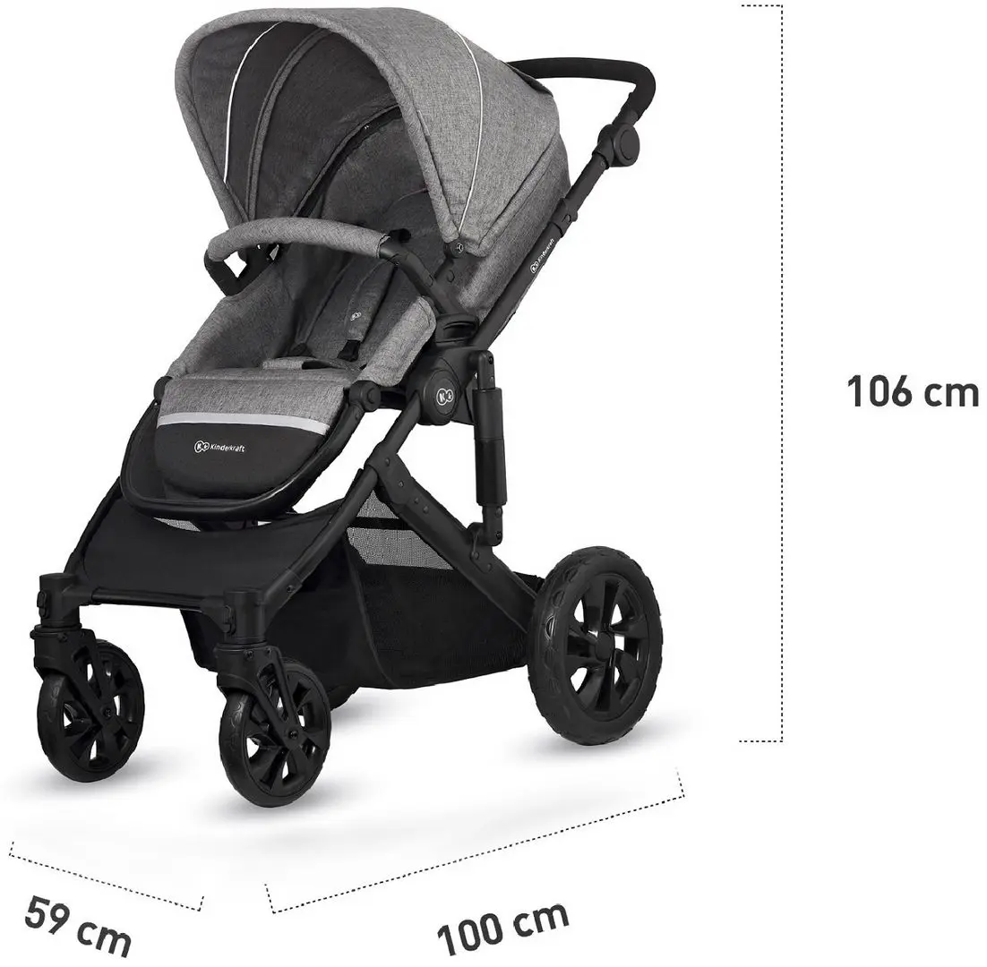 Carucior 3in1 Kinderkraft Prime Lite (Grey) - 11