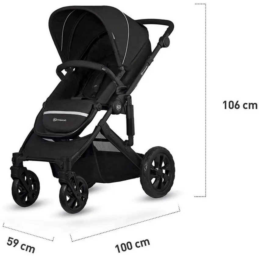Carucior modular 3in1 KinderKraft Prime Lite (Deep Black) - 14