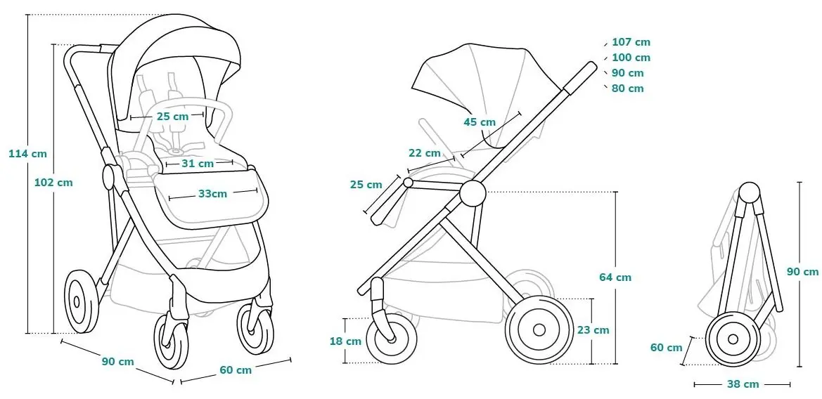 Carucior modular 2in1 Lionelo Amber (Grey Graphite)