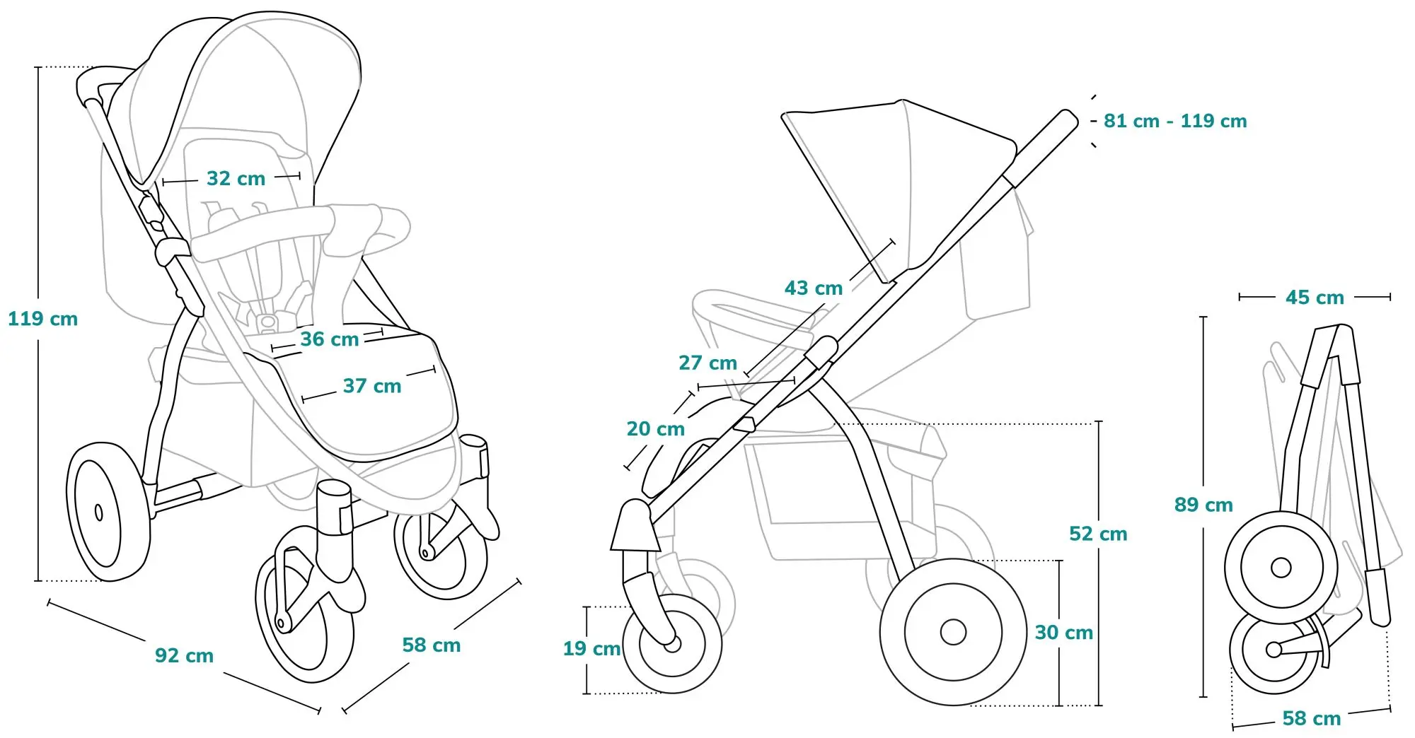 Коляска прогулочная Lionelo Annet Tour (Grey Stone)