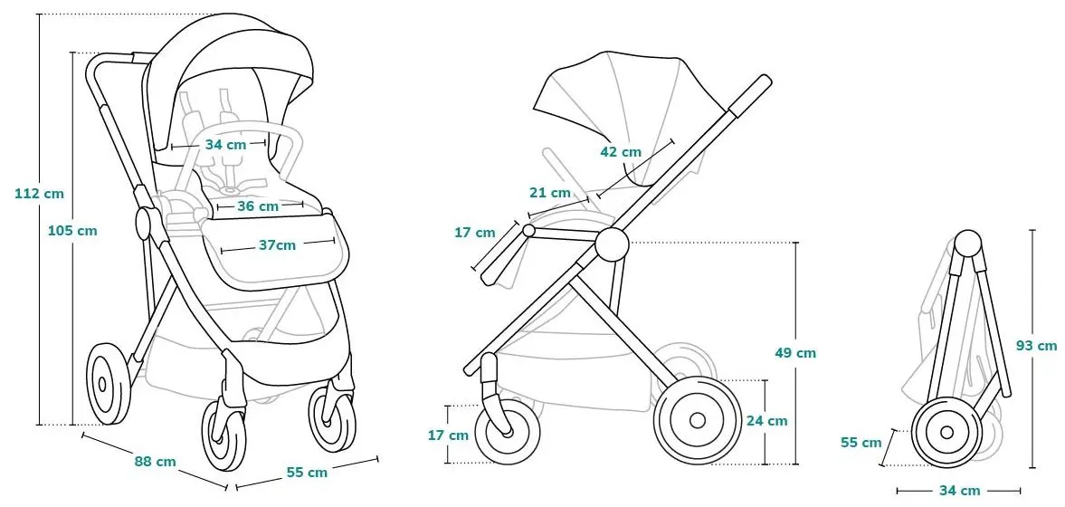 Carucior de plimbare Lionelo Zoey (Grey Stone)
