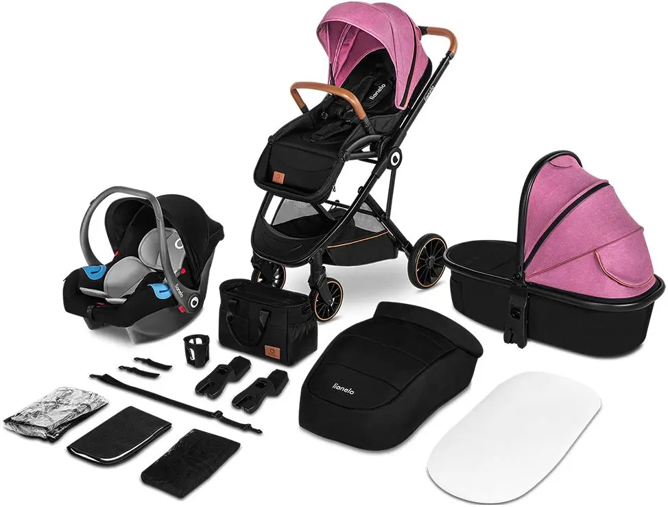 Carucior-transformer 3in1 Lionelo Riya (Pink-Violet) - 6
