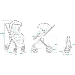 Carucior-transformer 3in1 Lionelo Riya (Pink-Violet) Thumb