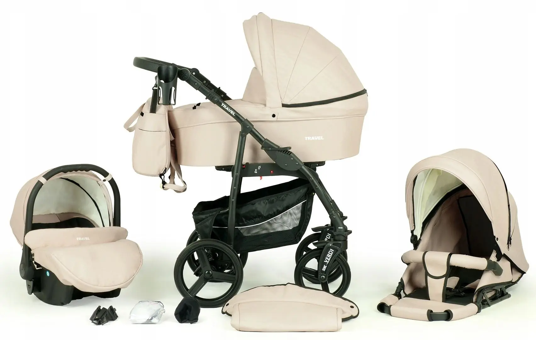 Carucior modular 3in1 Verdi Travel 04 (Vanilla)