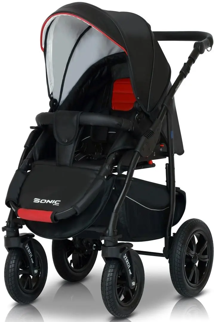Коляска модульная 3в1 Verdi Sonic Plus 01 (Black/Red)