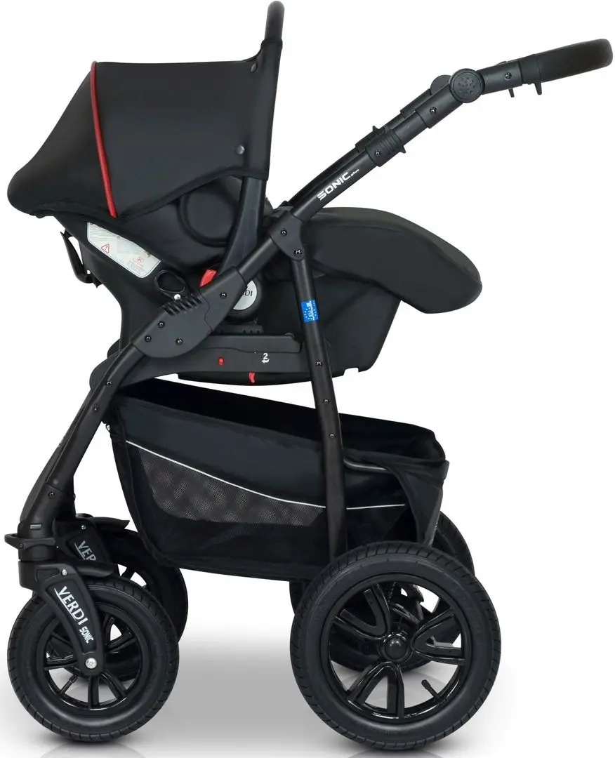 Коляска модульная 3в1 Verdi Sonic Plus 01 (Black/Red)