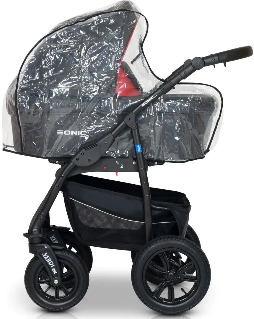 Коляска модульная 3в1 Verdi Sonic Plus 01 (Black/Red)