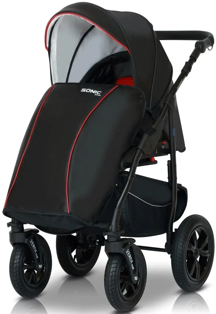 Коляска модульная 3в1 Verdi Sonic Plus 01 (Black/Red)