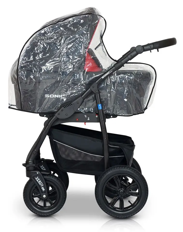 Коляска модульная 3в1 Verdi Sonic Plus 03 (Black/Bordeaux)