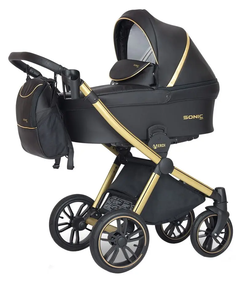 Carucior modular 3in1 Verdi Sonic Soft 07 (Black/Gold)