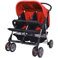 Carucior pentru gemeni VidaXL 10108 (Red/Black)