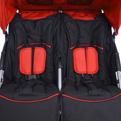 Carucior pentru gemeni VidaXL 10108 (Red/Black) Thumb