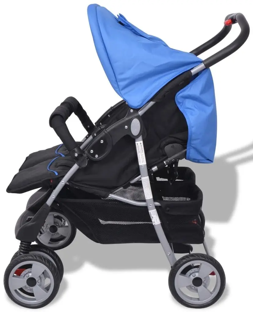 Carucior pentru gemeni VidaXL 10109 (Blue/Black)