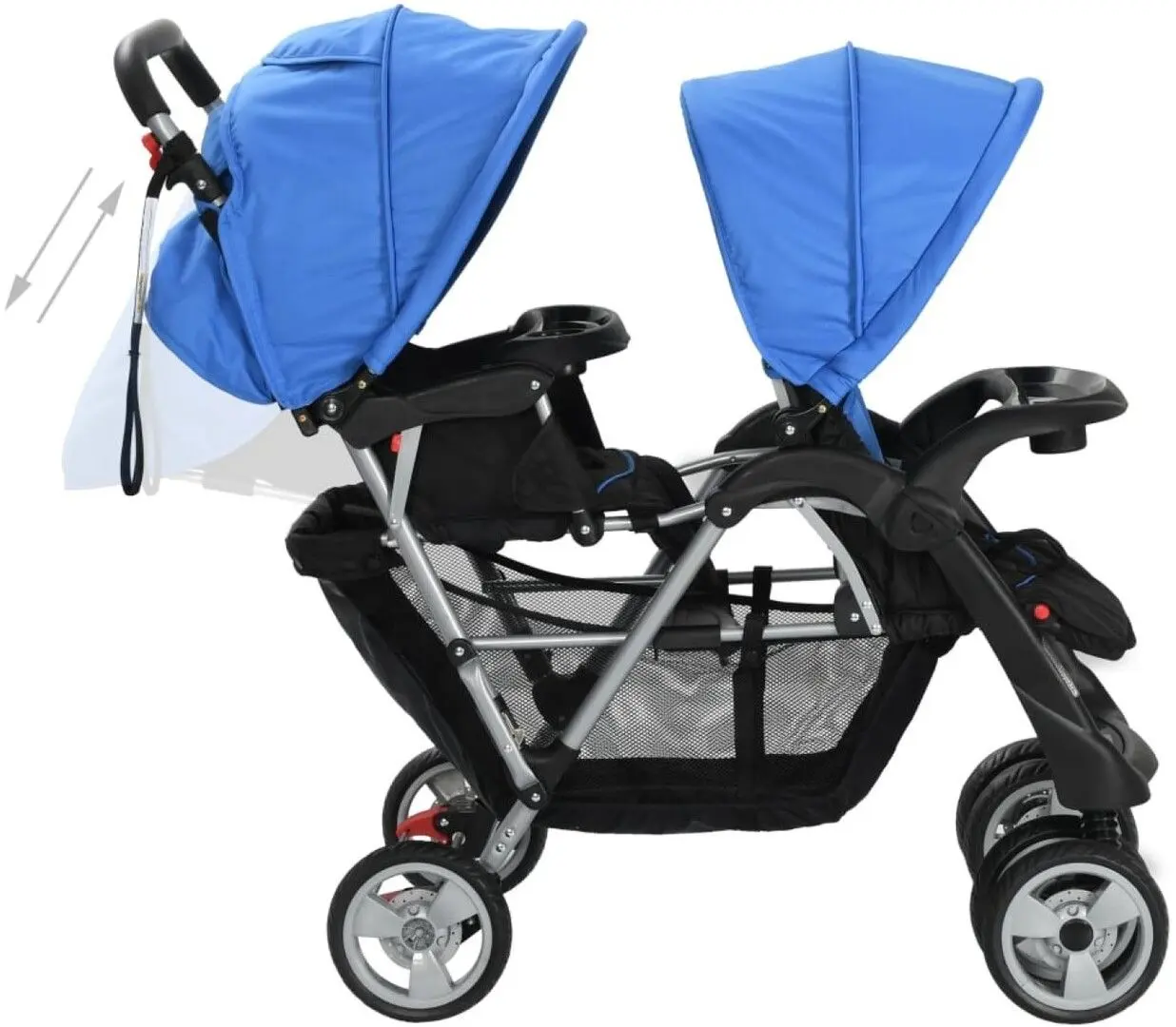 Carucior pentru gemeni VidaXL 10112 (Blue/Black)