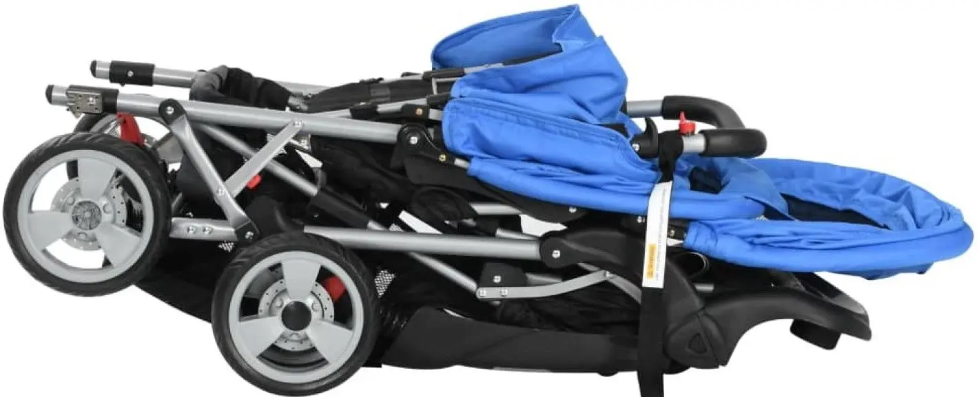 Carucior pentru gemeni VidaXL 10112 (Blue/Black)