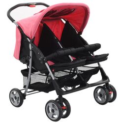 Коляска для двойни VidaXL 10155 (Pink/Black) Thumb