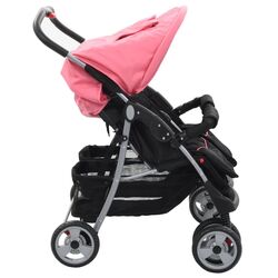 Коляска для двойни VidaXL 10155 (Pink/Black) Thumb