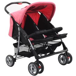 Коляска для двойни VidaXL 10155 (Pink/Black)