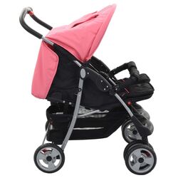 Коляска для двойни VidaXL 10155 (Pink/Black) Thumb