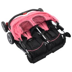 Коляска для двойни VidaXL 10155 (Pink/Black) Thumb