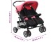 Carucior pentru gemeni VidaXL 10155 (Pink/Black)