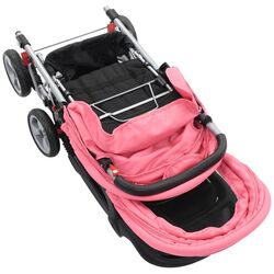 Carucior pentru gemeni VidaXL 10157 (Pink/Black) Thumb