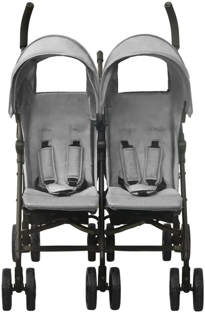 Carucior pentru gemeni VidaXL 10235 (Light Grey/Black)