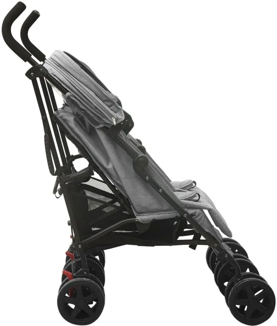 Carucior pentru gemeni VidaXL 10235 (Light Grey/Black)