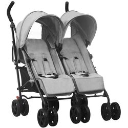 Carucior pentru gemeni VidaXL 10235 (Light Grey/Black)