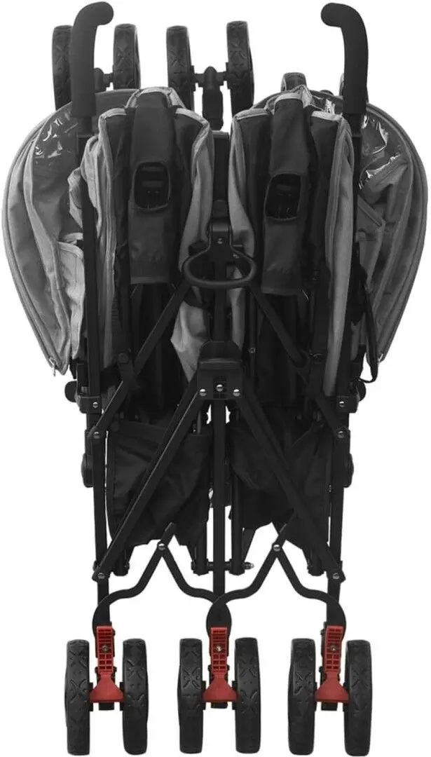 Carucior pentru gemeni VidaXL 10235 (Light Grey/Black)