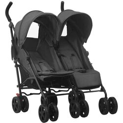 Carucior pentru gemeni VidaXL 10236 (Anthracite/Black) Thumb