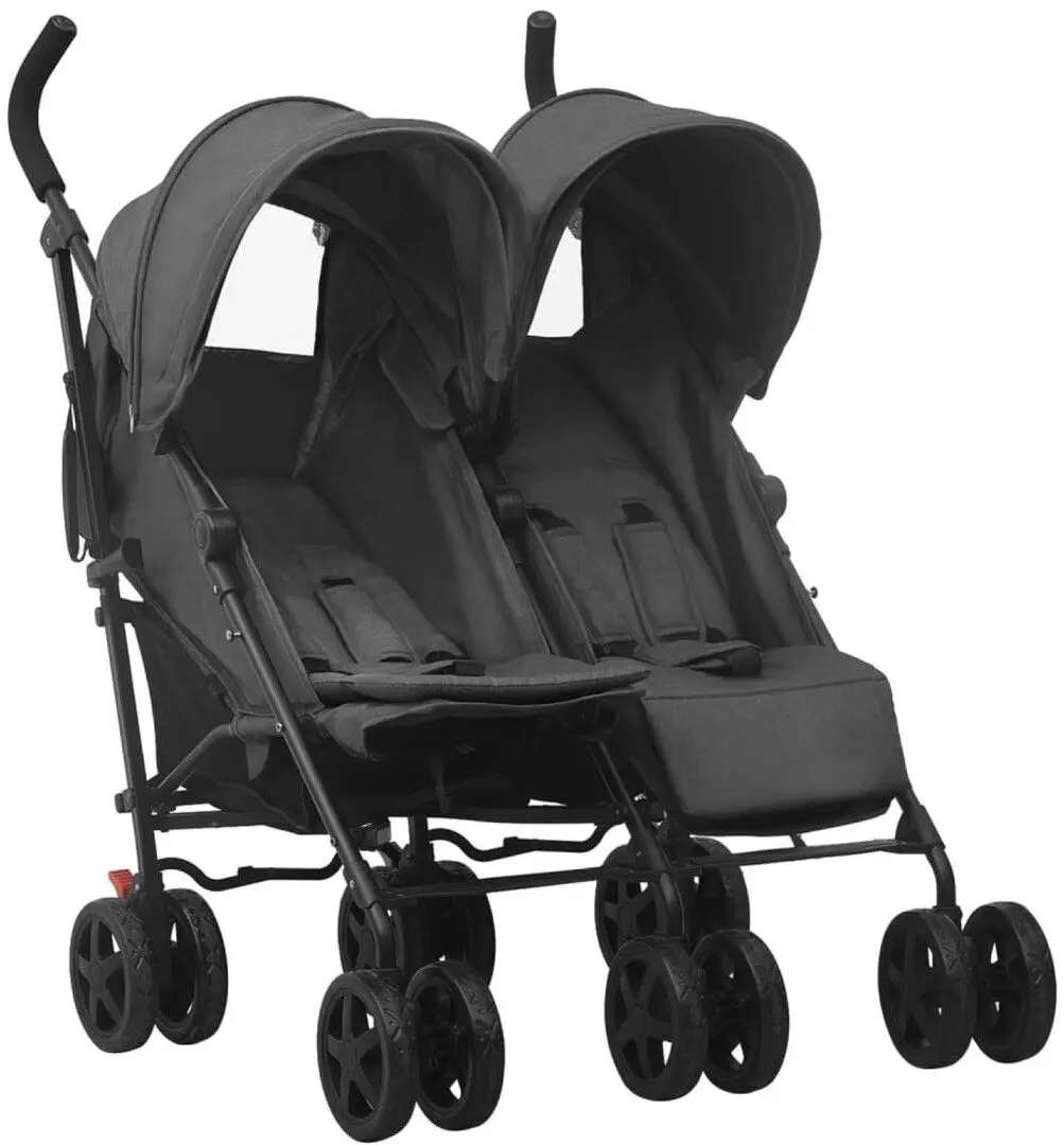Carucior pentru gemeni VidaXL 10236 (Anthracite/Black)