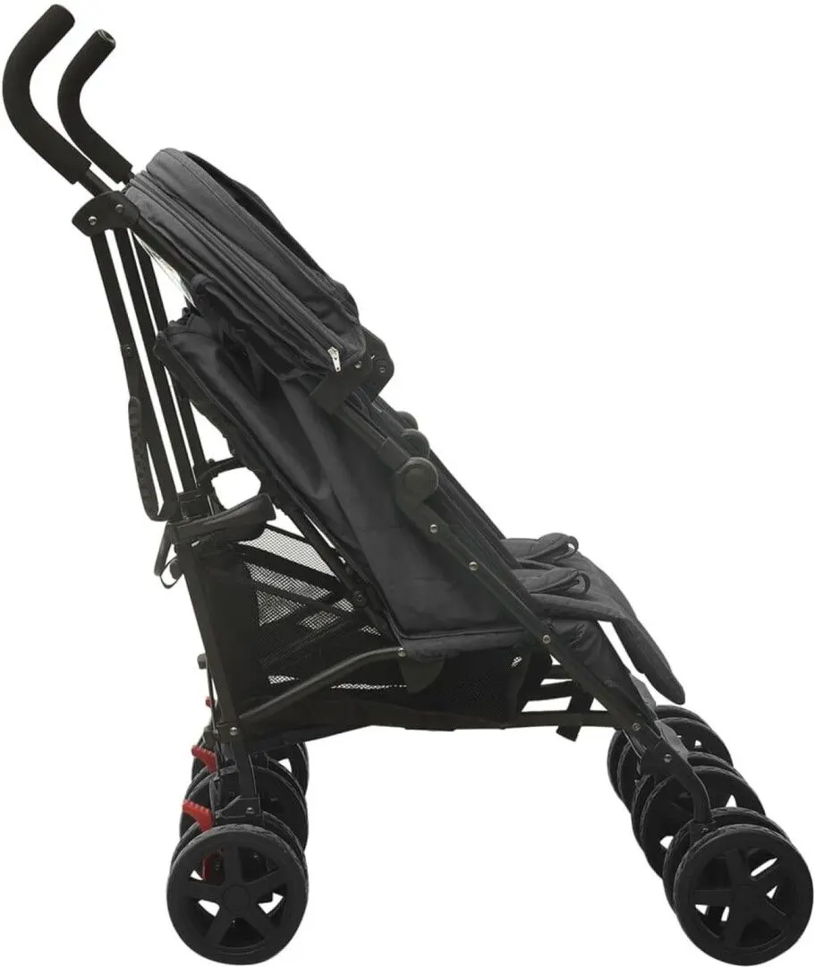 Carucior pentru gemeni VidaXL 10236 (Anthracite/Black)