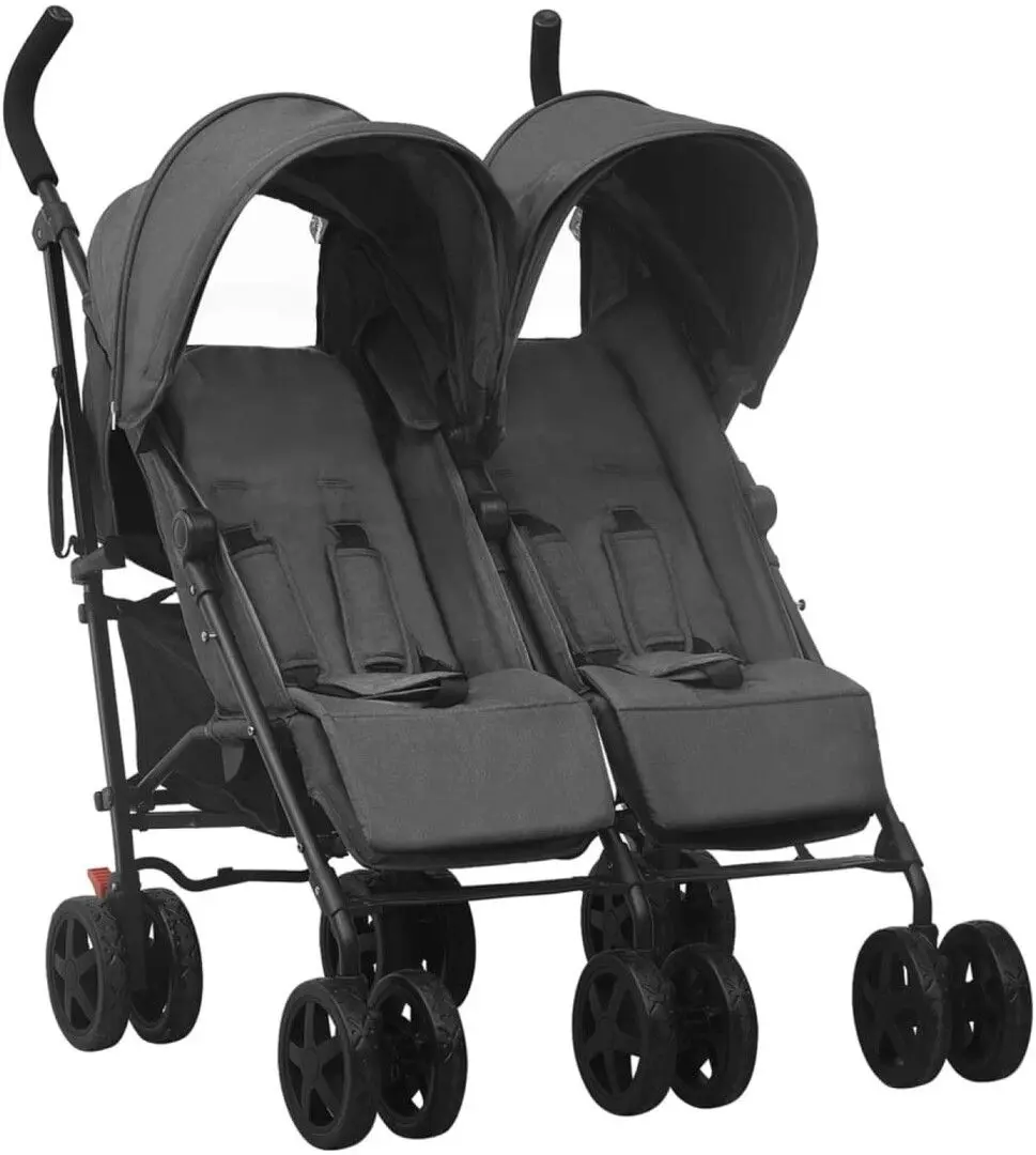 Carucior pentru gemeni VidaXL 10236 (Anthracite/Black)