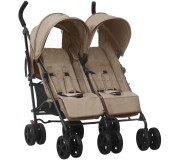 Carucior pentru gemeni VidaXL 10237 (Taupe Grey/Black)