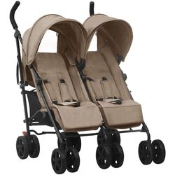 Carucior pentru gemeni VidaXL 10237 (Taupe Grey/Black)