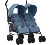 Carucior pentru gemeni VidaXL 10238 (Blue/Black)