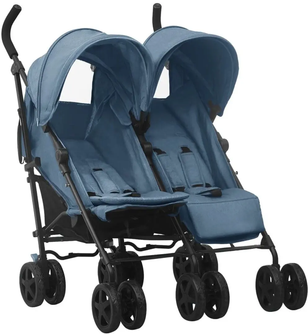 Carucior pentru gemeni VidaXL 10238 (Blue/Black)