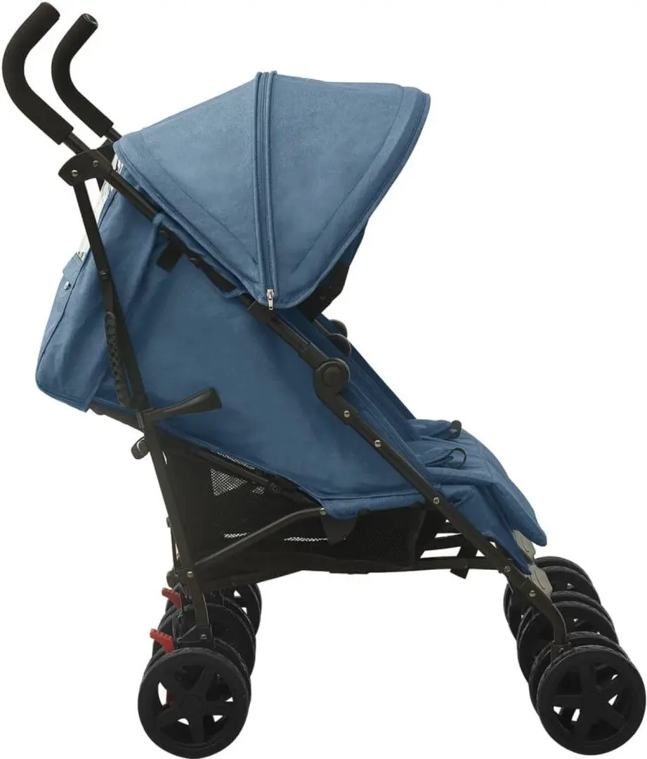 Carucior pentru gemeni VidaXL 10238 (Blue/Black)