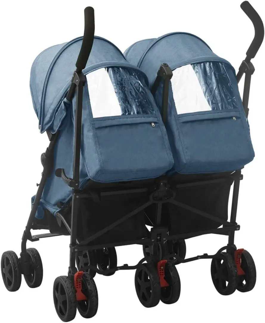 Carucior pentru gemeni VidaXL 10238 (Blue/Black)