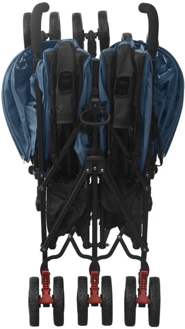 Carucior pentru gemeni VidaXL 10238 (Blue/Black)