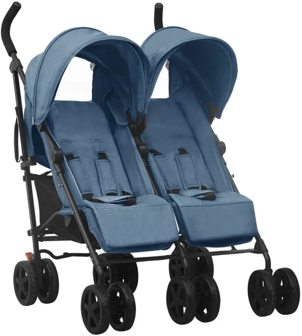 Carucior pentru gemeni VidaXL 10238 (Blue/Black)