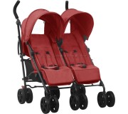 Carucior pentru gemeni VidaXL 10239 (Red/Black)