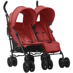 Carucior pentru gemeni VidaXL 10239 (Red/Black) Thumb