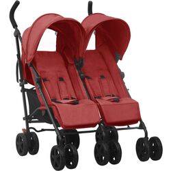 Carucior pentru gemeni VidaXL 10239 (Red/Black)