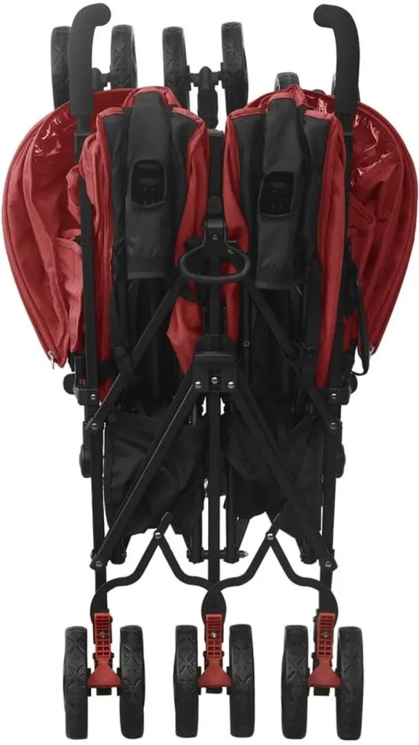 Carucior pentru gemeni VidaXL 10239 (Red/Black)